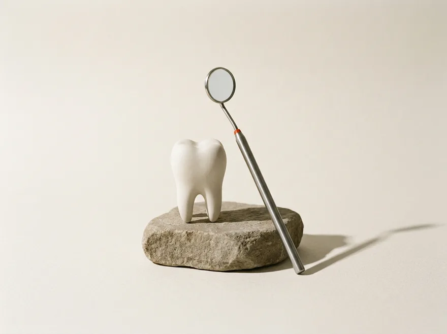 Porselen diş formu ve dental ayna kompozisyonu